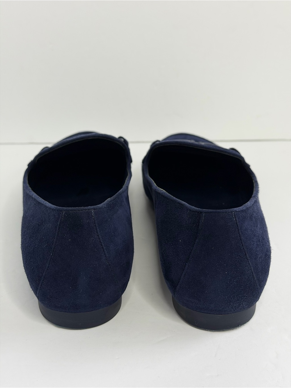 SALVATORE FERRAGAMO Navy Blue Trifoglio Loafer - size 9 C - Picture 6 of 13
